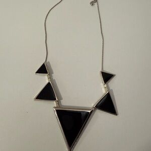Geometric Black and Silver Necklace